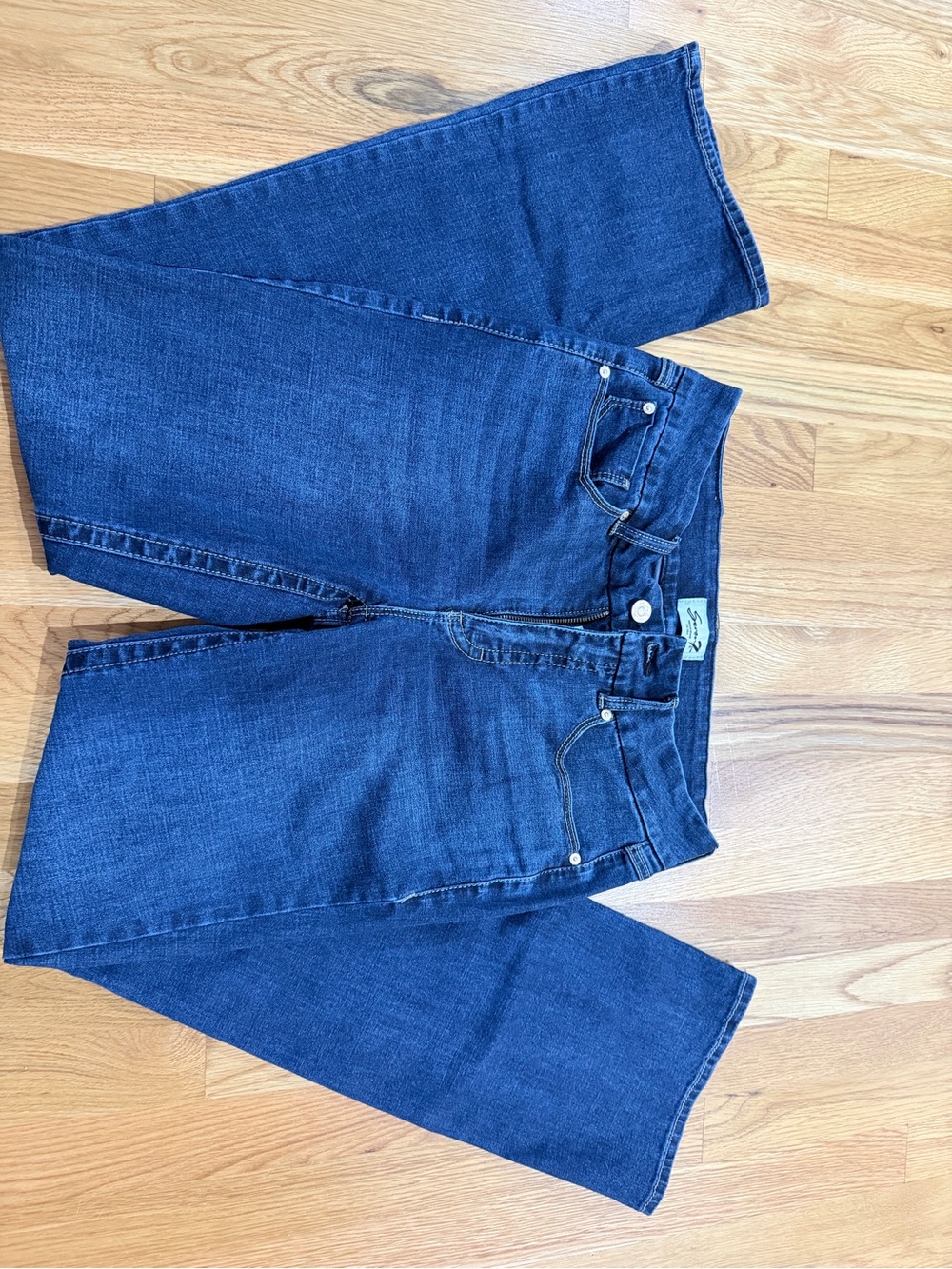 Seven7 Blue Flared Wide-Leg Jeans